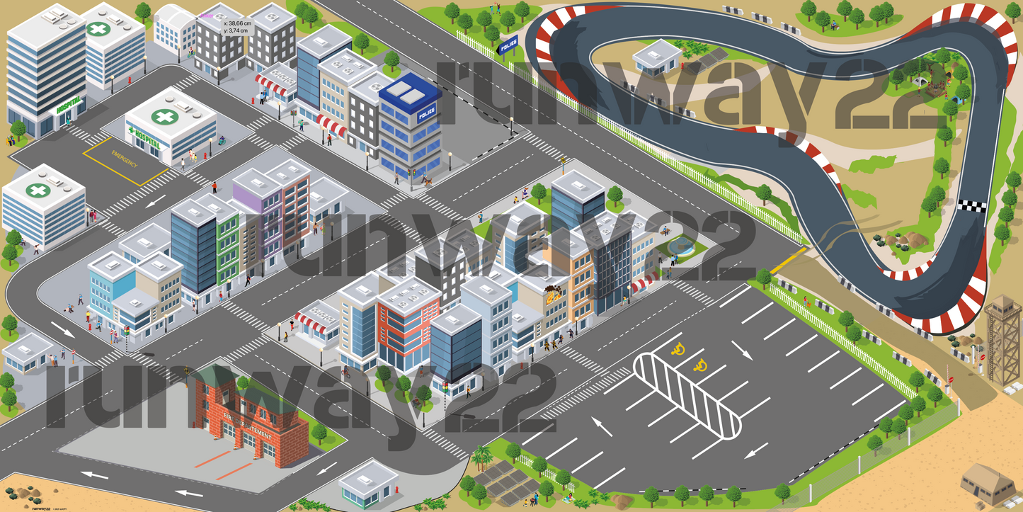 Cars! Riesige Spielmatte - z.B. für Matchbox, Hot Wheels, Siku 2x1m! Realistisch